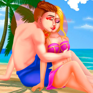 Beach Kissing Summer Love