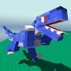 Blocky Dino Park Raptor Angriff