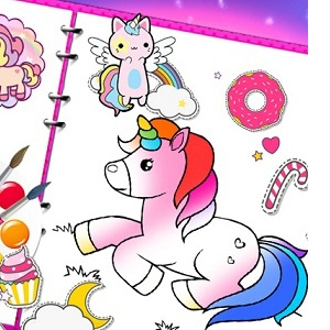 Fabulous Cute Unicorn Coloring Book