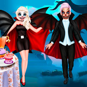 Casal de vampiros de Halloween