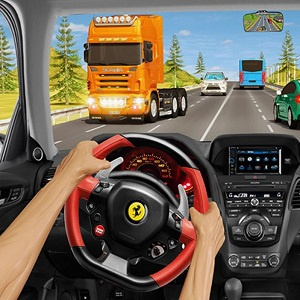 Simulador de coche de tráfico en autopista