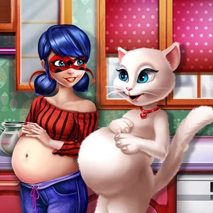 Lady e Kitty BFFS grávidas