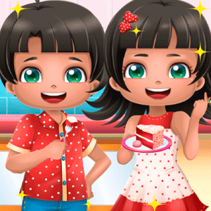 Jogue Laura e Lucas - Bolo de Veludo Vermelho jogo online grátis