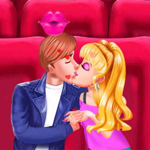 Movie Night Romantic Kiss