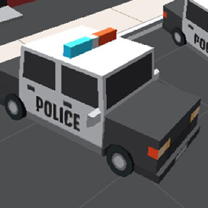 Perseguição da cidade de carros de polícia