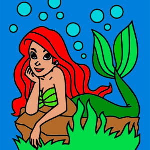 Colorear Sirena Princesa