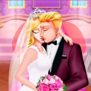 Beso de boda de princesa