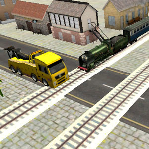 Cruce de carreteras ferroviarias 3D