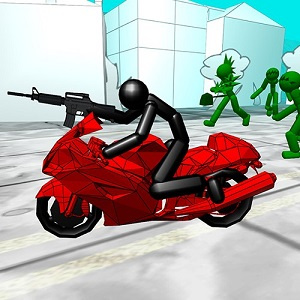 stickman zombie: motocykl
