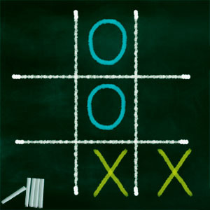 Tic Tac Toe sur le tableau noir